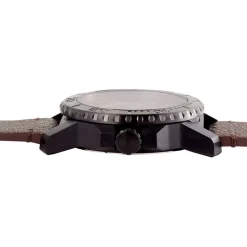 ARCTIK Montre Tx Fusion Gris cadran noir fond gris bracelet cuir marron Discount