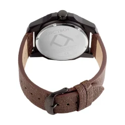 ARCTIK Montre Tx Fusion Gris cadran noir fond gris bracelet cuir marron Discount