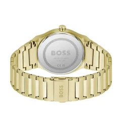HUGO BOSS Montre Boss Candor Noir cadran doré fond noir bracelet acier doré Sale