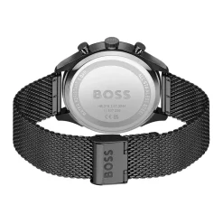 HUGO BOSS Montre Boss Gregor Noir cadran noir fond noir bracelet acier noir New