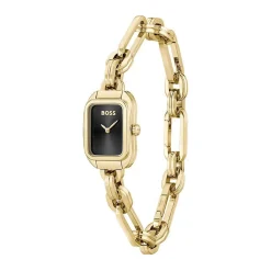 HUGO BOSS Montre Boss Hailey Noir cadran doré fond noir bracelet acier doré Discount