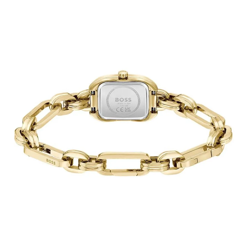 HUGO BOSS Montre Boss Hailey Noir cadran doré fond noir bracelet acier doré Discount