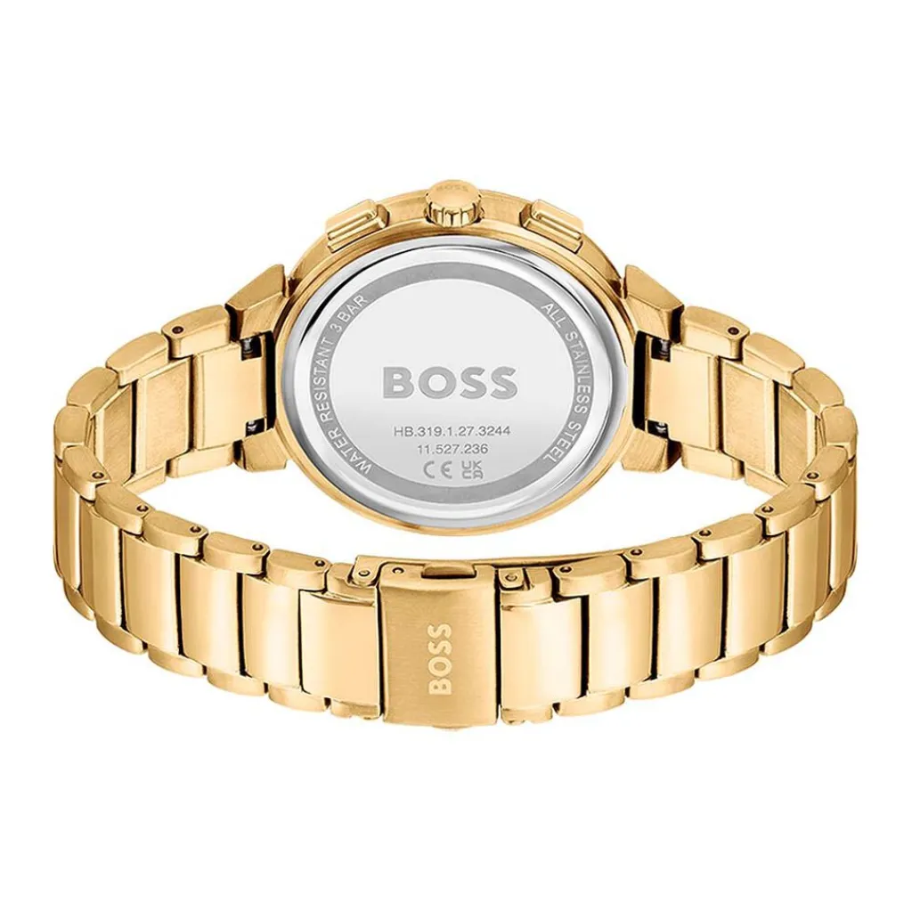 HUGO BOSS Montre Boss One Vert cadran doré fond vert bracelet acier doré Best