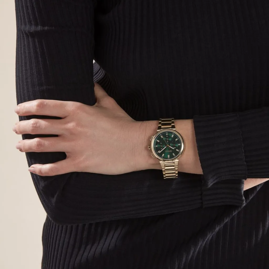 HUGO BOSS Montre Boss One Vert cadran doré fond vert bracelet acier doré Best