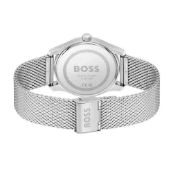 HUGO BOSS Montre Boss Principle Bleu cadran argenté fond bleu bracelet acier argenté Hot