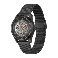 HUGO BOSS Montre Boss Principle Skeleton Noir cadran noir fond noir bracelet acier noir Clearance