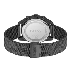 HUGO BOSS Montre Boss Skytraveller Noir cadran noir fond noir bracelet acier noir Discount