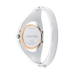 CALVIN KLEIN Montre Elated Blanc cadran doré fond blanc bracelet acier argenté
