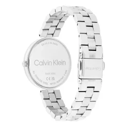 CALVIN KLEIN Montre Gleam Rose cadran rose fond rose bracelet acier argenté