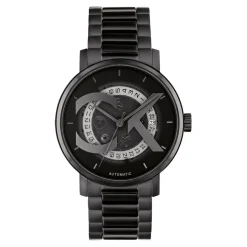 CALVIN KLEIN Montre Iconic Automatic Noir cadran noir fond noir bracelet acier noir Outlet