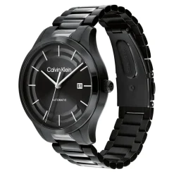 CALVIN KLEIN Montre Iconic Automatic Noir cadran noir fond noir bracelet acier noir Clearance