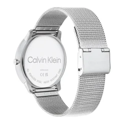 CALVIN KLEIN Montre Iconic Mesh Bleu cadran argenté fond bleu bracelet acier argenté Best