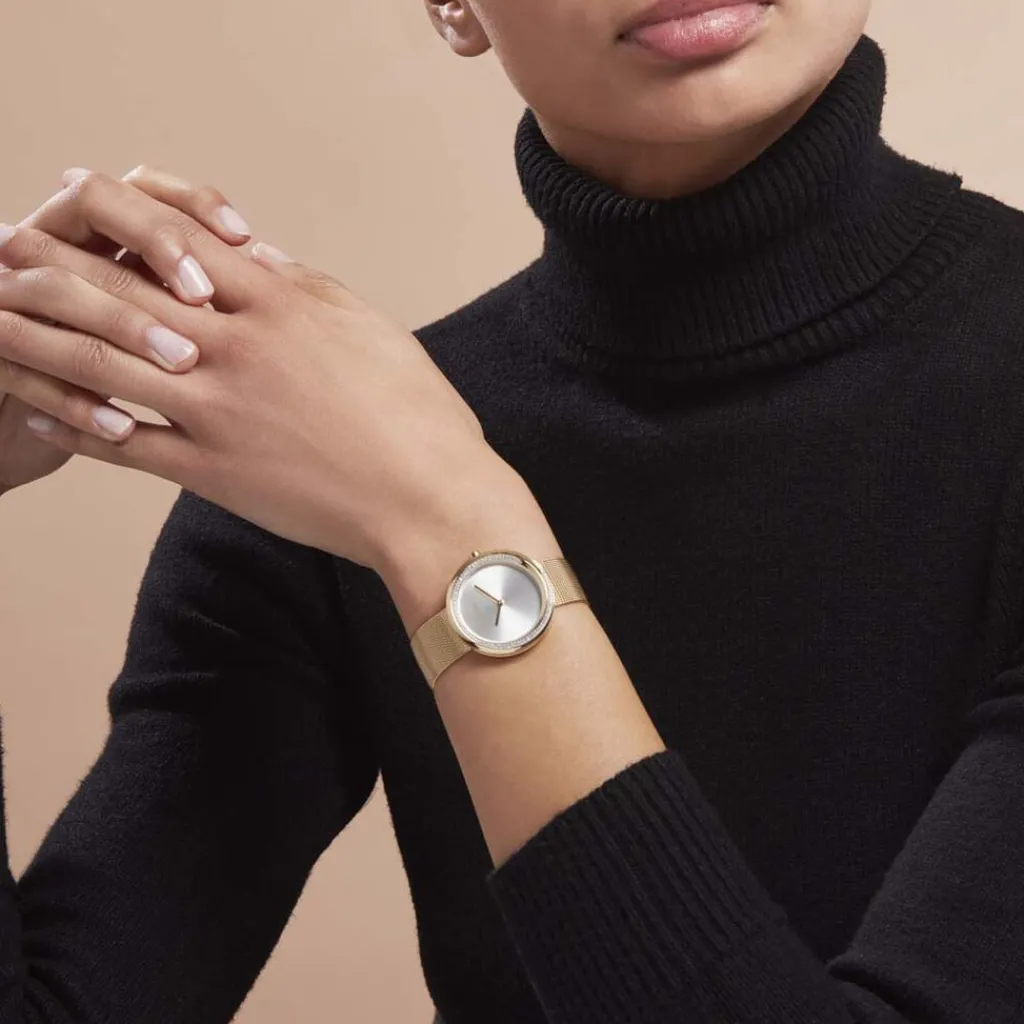 CALVIN KLEIN Montre Twist Argenté cadran doré fond argenté bracelet acier doré Discount