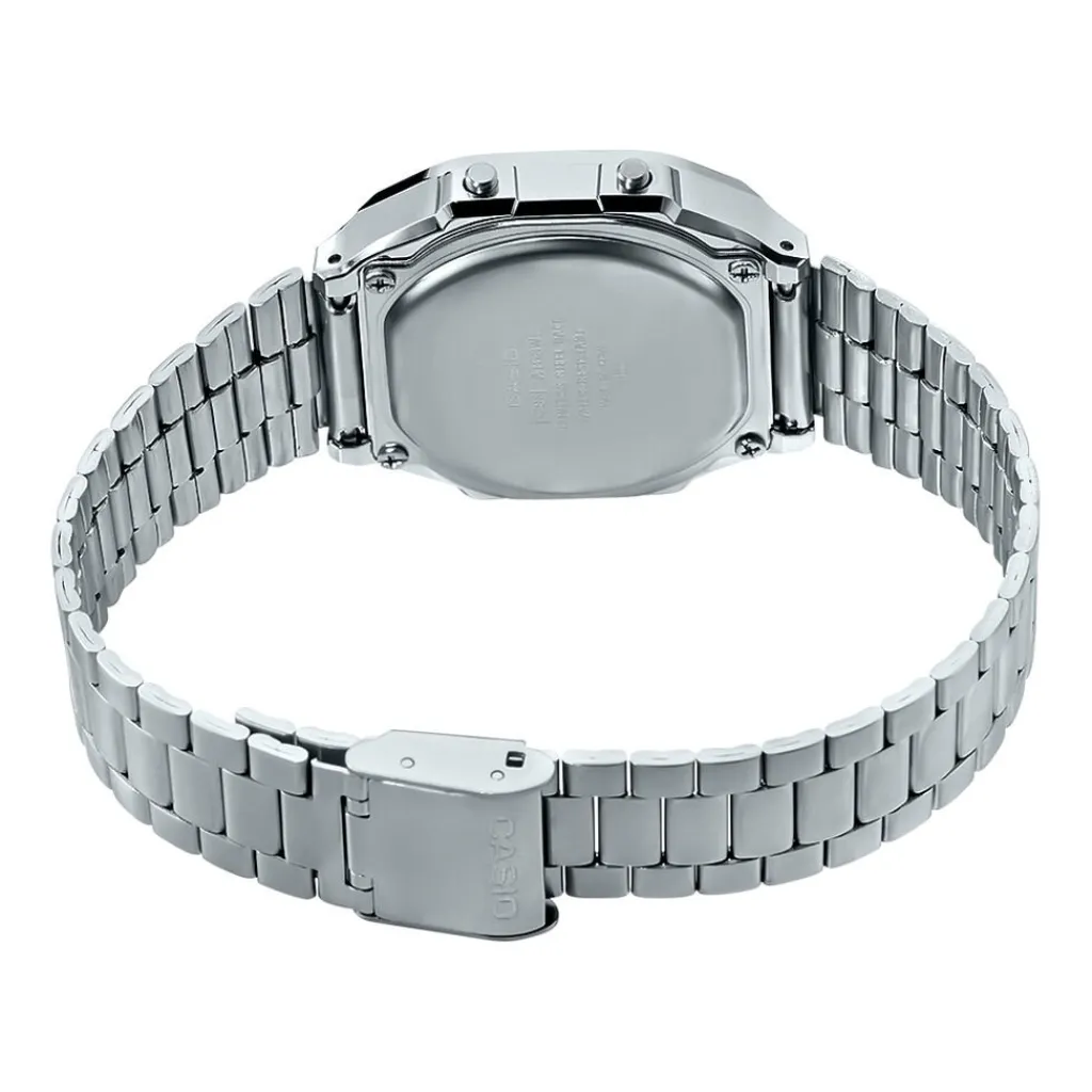 CASIO COLLECTION Montre Bleu cadran gris bracelet acier argenté Sale