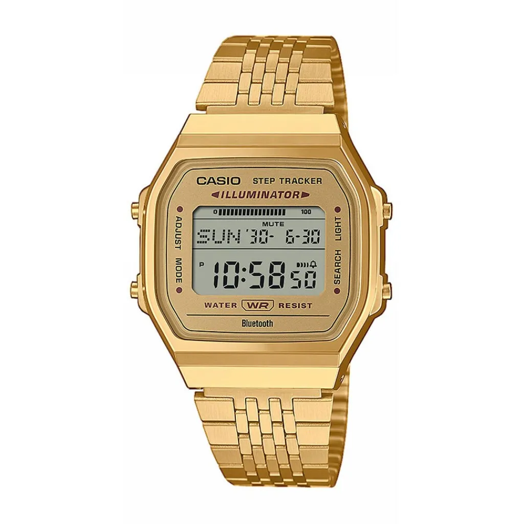CASIO COLLECTION Montre Casio Vintage Collection cadran doré bracelet acier doré Discount