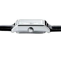 CASIO COLLECTION Montre Gris cadran argenté fond gris bracelet cuir de vache noir New
