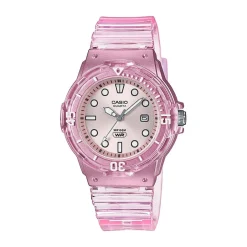 CASIO COLLECTION Montre Rose cadran rose fond rose bracelet résine rose Sale