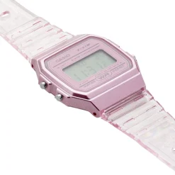 CASIO COLLECTION Montre Vintage Edgy Rose cadran rose bracelet résine rose Hot