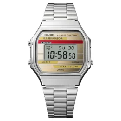 CASIO COLLECTION Montre Vintage Iconic cadran argenté bracelet acier argenté Sale