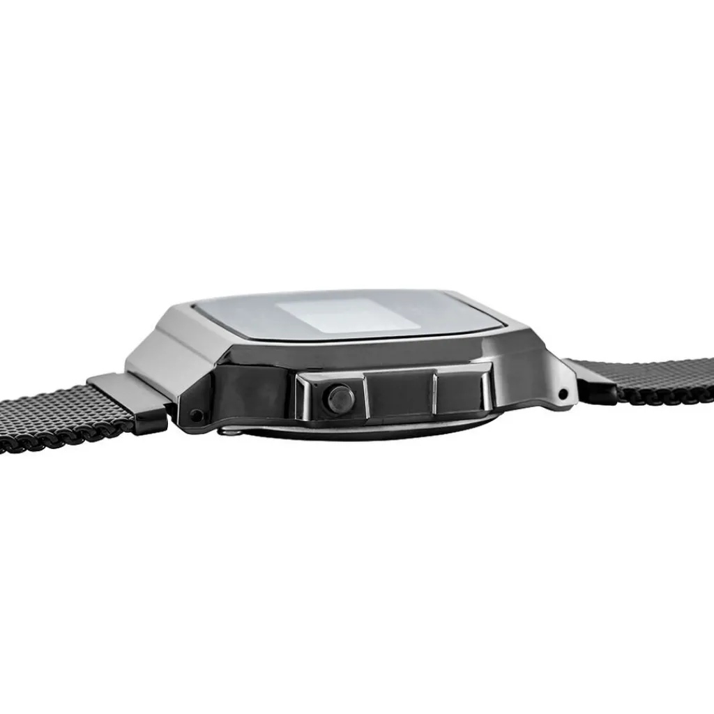 CASIO COLLECTION Montre Vintage Noir cadran gris bracelet acier argenté Hot