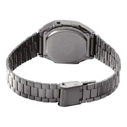 CASIO COLLECTION Montre Vintage Noir cadran gris bracelet acier gris Clearance