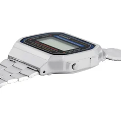 CASIO COLLECTION Montre Vintage 2 Tons cadran argenté fond noir bracelet acier argenté Best