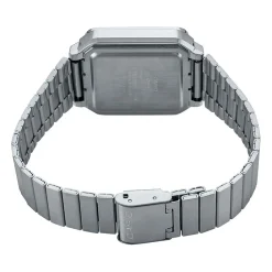 CASIO COLLECTION Montre Vintage cadran argenté bracelet acier blanc