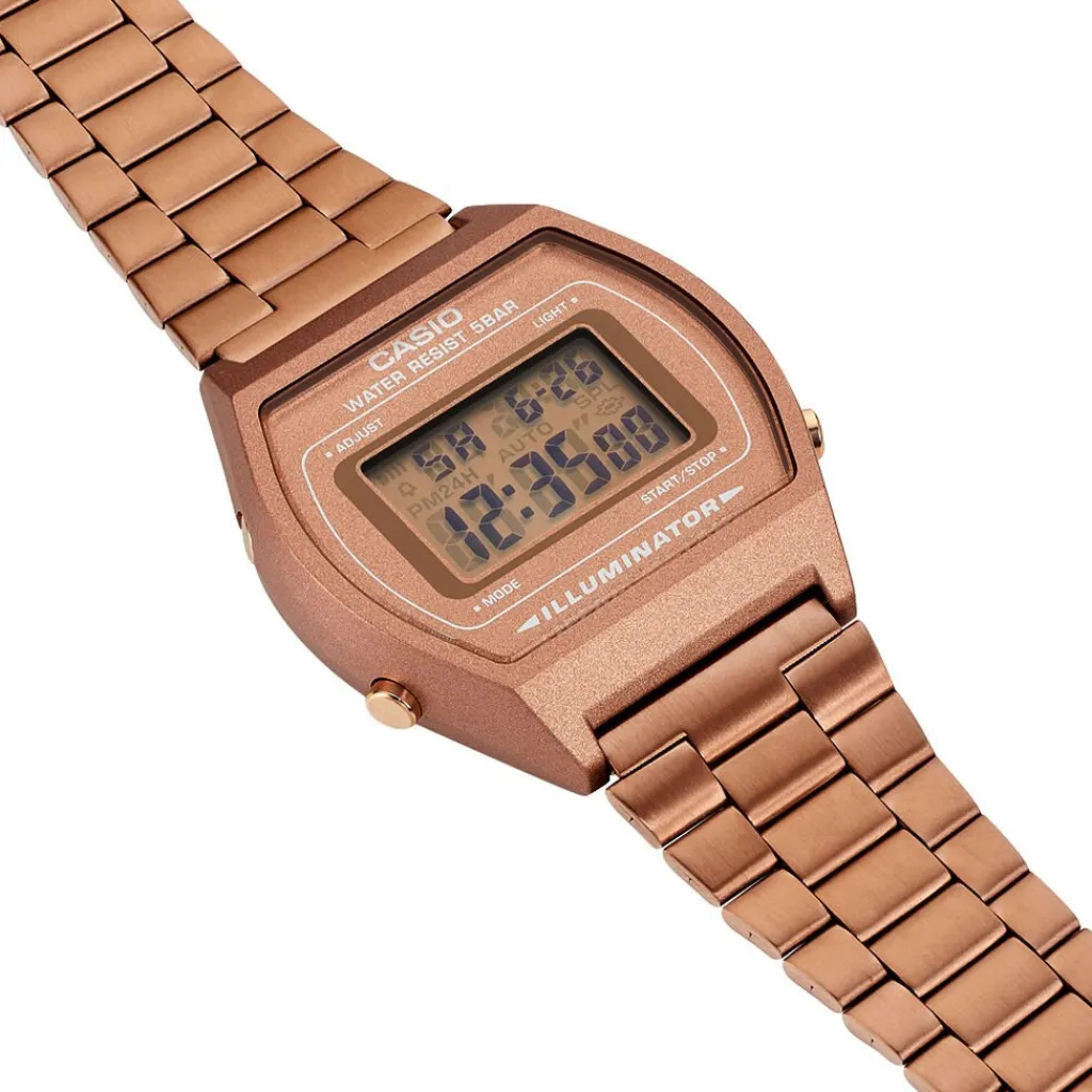 CASIO COLLECTION Montre Vintage Rose cadran doré rose bracelet acier doré rose Discount