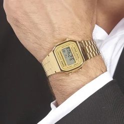 CASIO COLLECTION Montre Vintage 2 Tons cadran doré fond champagne bracelet acier doré Clearance