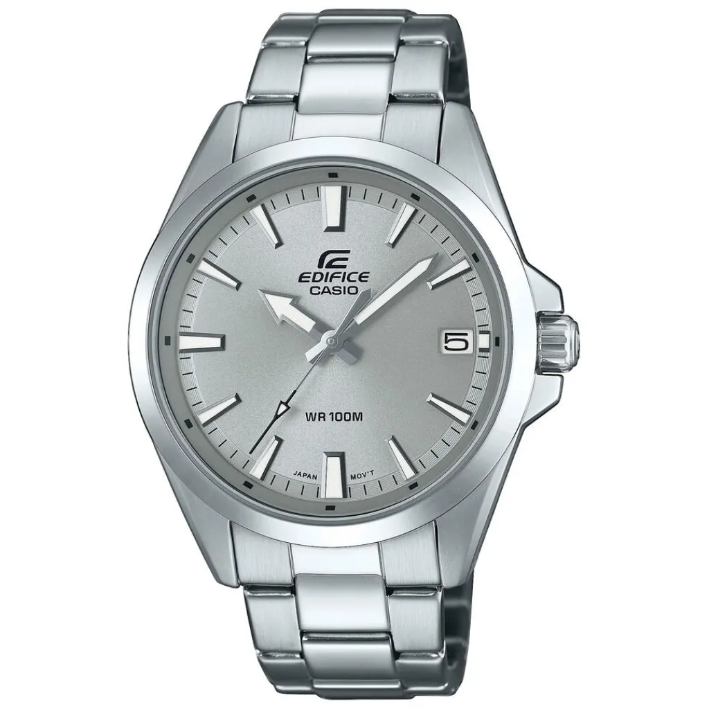 CASIO EDIFICE Montre Gris cadran argenté fond gris bracelet acier argenté Hot