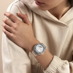 CASIO G-SHOCK Montre Argent cadran blanc fond argent bracelet résine blanc Clearance