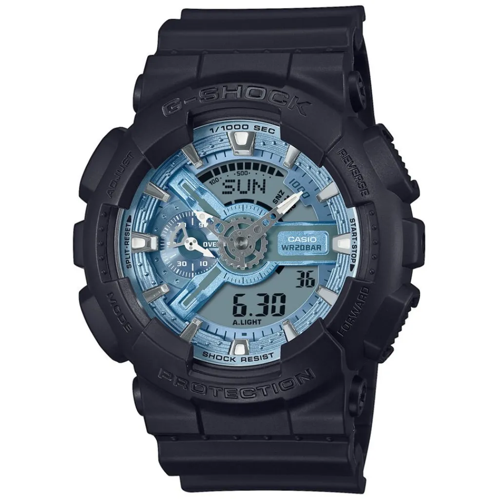 CASIO G-SHOCK Montre Classic Bleu cadran noir fond bleu bracelet résine noir Hot