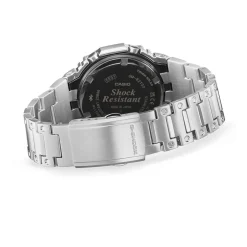 CASIO G-SHOCK Montre Classic Noir cadran argenté fond noir bracelet acier argenté