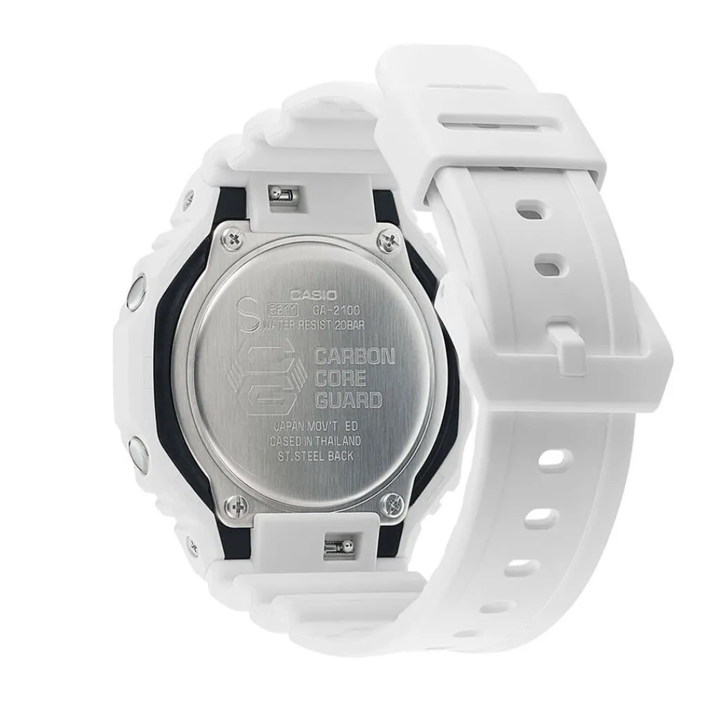 CASIO G-SHOCK Montre Classic Noir cadran blanc fond noir bracelet résine blanc Online