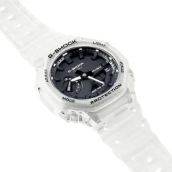 CASIO G-SHOCK Montre Noir cadran gris fond noir bracelet résine blanche New