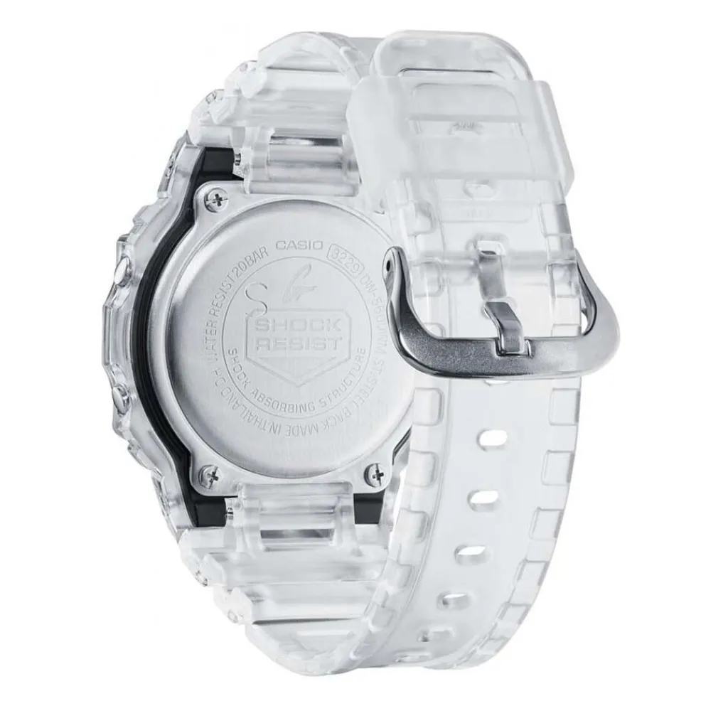 CASIO G-SHOCK Montre Noir cadran gris fond noir bracelet résine blanche Discount