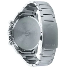 CASIO EDIFICE Montre Casio Noir cadran argenté fond noir bracelet acier argenté New