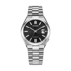 CITIZEN Montre Tsuyosa Nj0150 Noir cadran argenté fond noir bracelet acier argenté Clearance