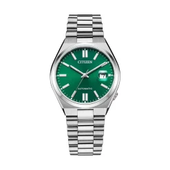 CITIZEN Montre Tsuyosa Nj0150 Vert cadran argenté fond vert bracelet acier argenté Best