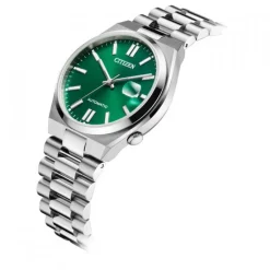 CITIZEN Montre Tsuyosa Nj0150 Vert cadran argenté fond vert bracelet acier argenté Best