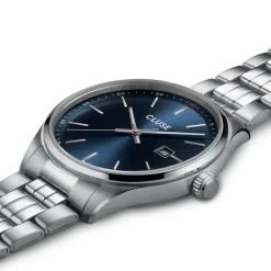 CLUSE Montre Anthéor Bleu cadran argenté fond bleu bracelet acier argenté Outlet