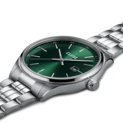 CLUSE Montre Anthéor Vert cadran argenté fond vert bracelet acier argenté Hot