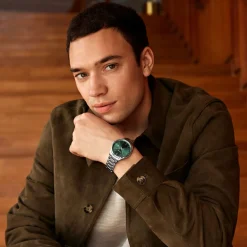 CLUSE Montre Anthéor Vert cadran argenté fond vert bracelet acier argenté Hot