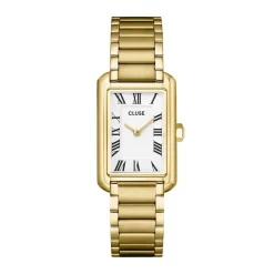 CLUSE Montre Belissena Blanc cadran doré fond blanc bracelet acier doré Online
