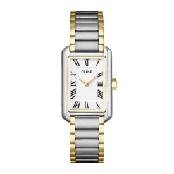 CLUSE Montre Belissena Blanc cadran bicolore doré / blanc fond blanc bracelet acier bicolore New