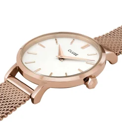 CLUSE Montre Boho Chic Petite Blanc cadran doré rose fond blanc bracelet acier doré rose Hot