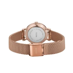 CLUSE Montre Boho Chic Petite Blanc cadran doré rose fond blanc bracelet acier doré rose Hot