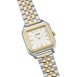 CLUSE Montre Gracieuse Blanc cadran bicolore fond blanc bracelet acier bicolore New