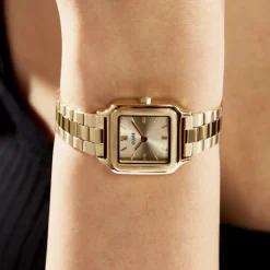 CLUSE Montre Gracieuse Petite Champagne cadran doré fond champagne bracelet acier doré Best