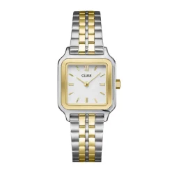 CLUSE Montre Gracieuse Petite Blanc cadran bicolore fond blanc bracelet acier bicolore Outlet